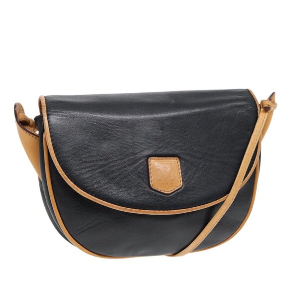 CELINE Shoulder Bag Leather Black Gold Auth ep5647 - Picture 1 of 16